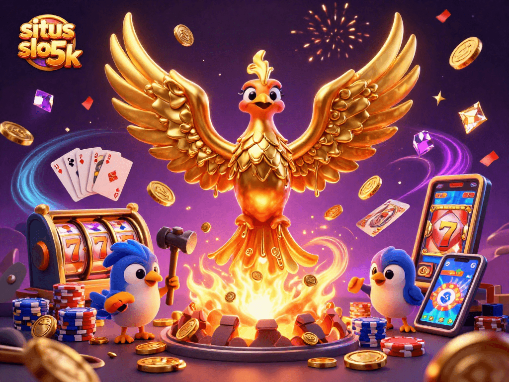 Spin the reels in situs slot 5k with a phoenix rising from molten gold! Experience the excitement!