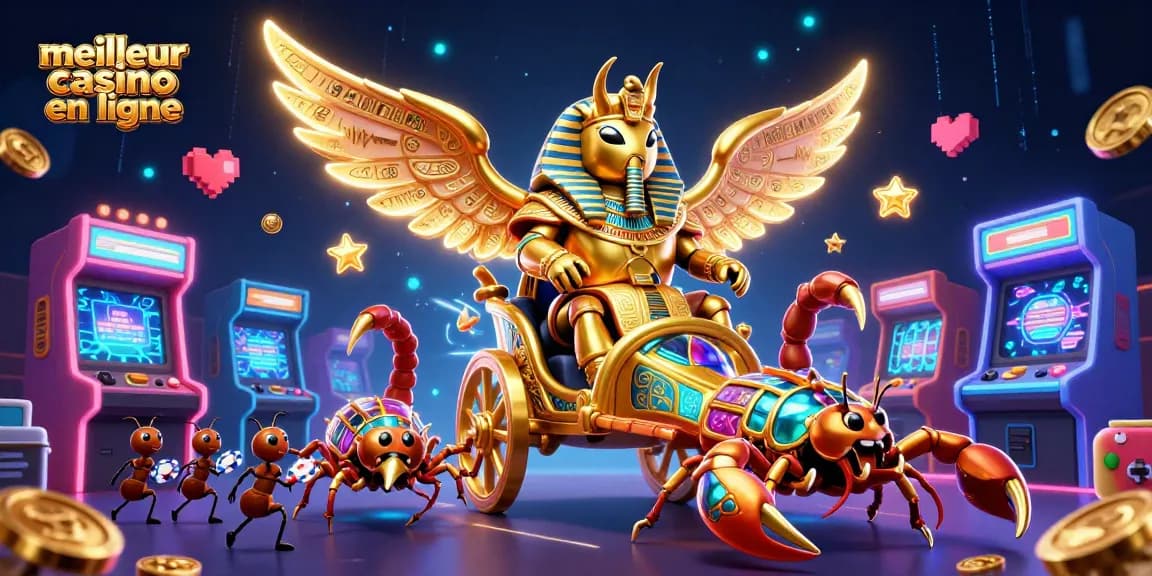 Explorez le meilleur casino en ligne avec des personnages animés et des éléments de jeu captivants.