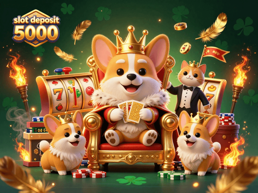 Experience a thrilling gaming moment with 'slot deposit 5000' in this vibrant 3D casino illustration.