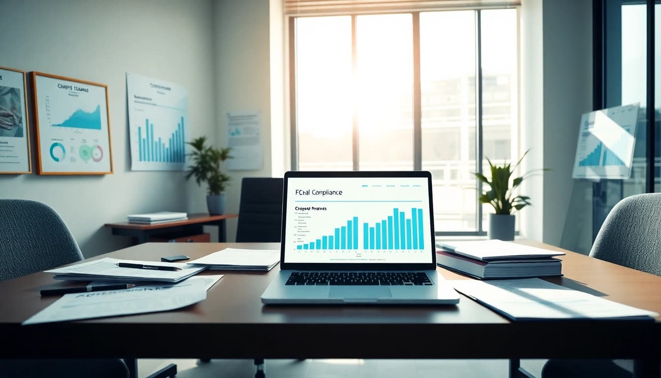 Consultant focusing on FCPA/DCAA/Flowdown/ITAR/EAR compliance in a modern office setting.