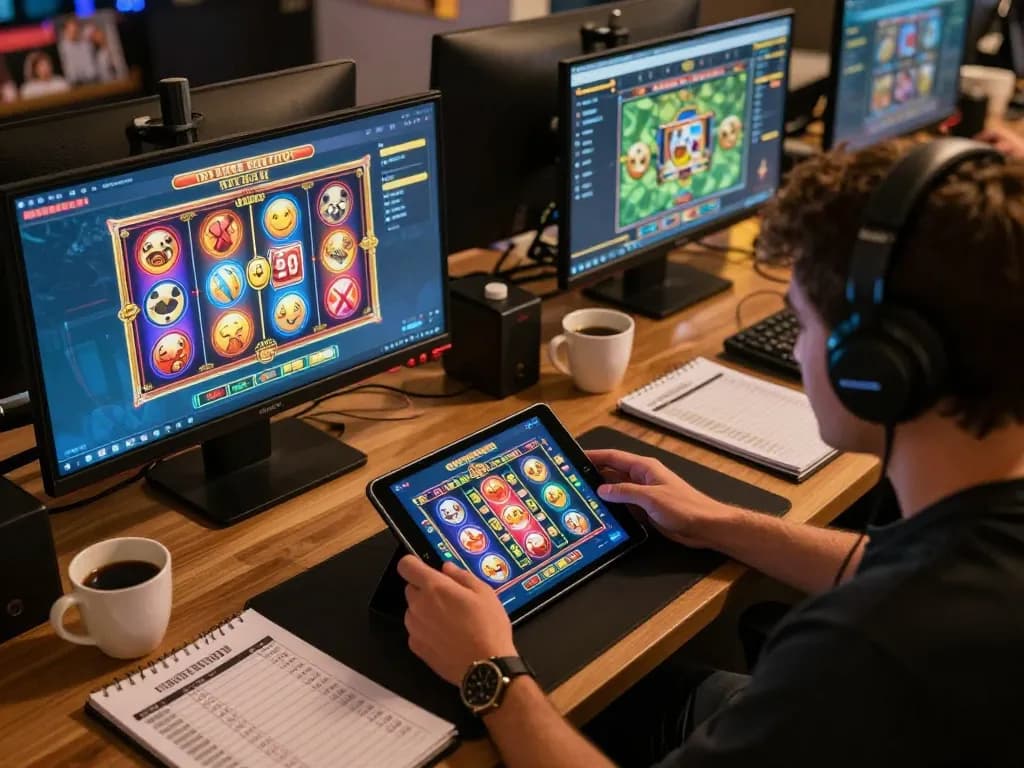 Player engaging with online casino, showcasing slot bonus new member 100 in game interface, strategic gameplay.
