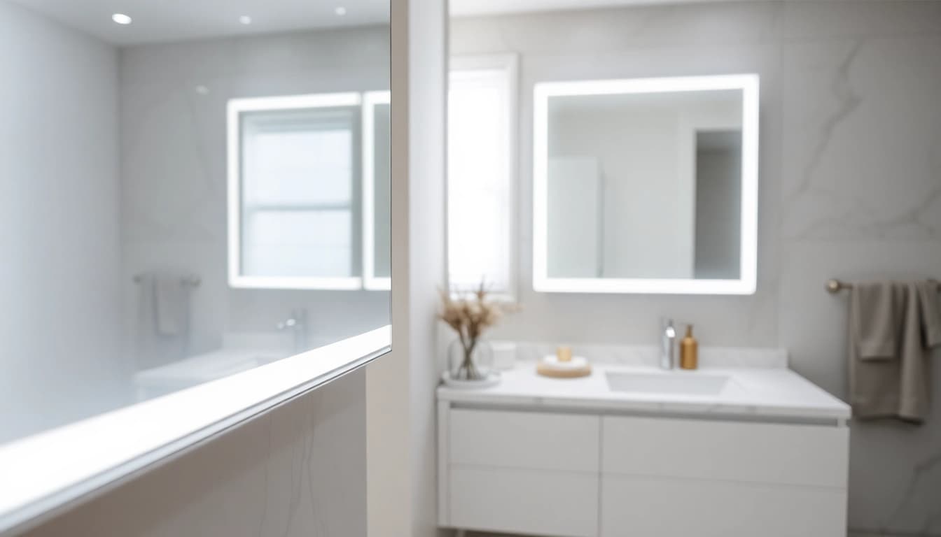 Stylish led bathroom mirror cabinet featuring built-in lighting offers elegance and functionality.