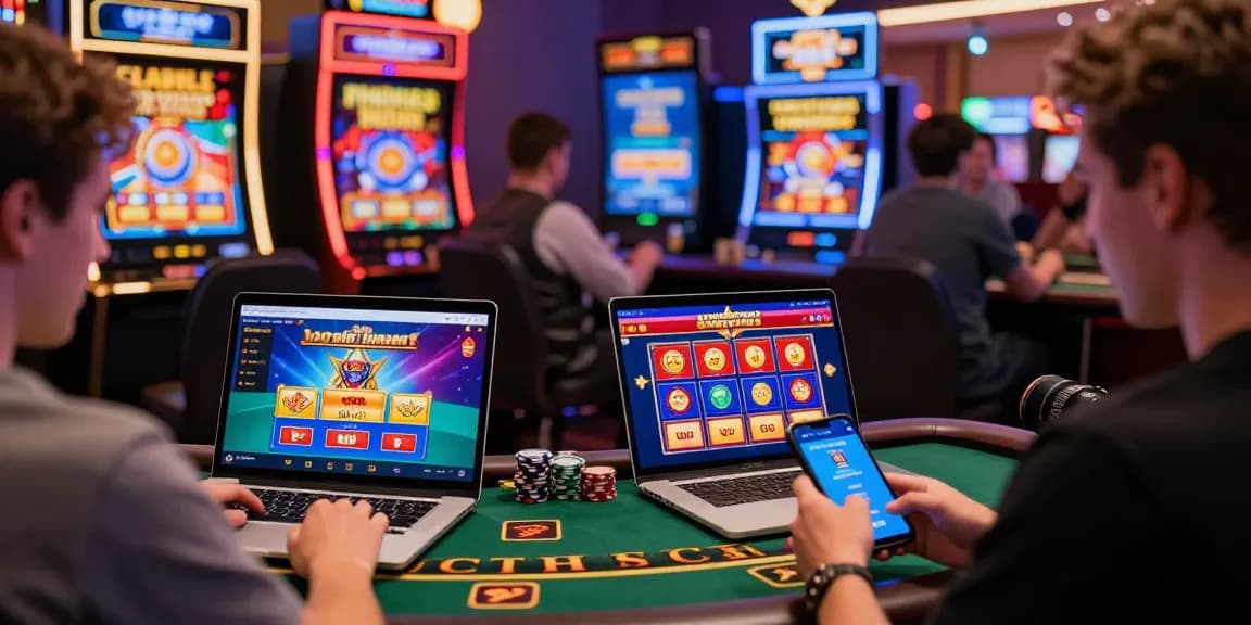 Exciting online casino experience at aisa.org.uk with players using credit cards for slots and live dealer games.