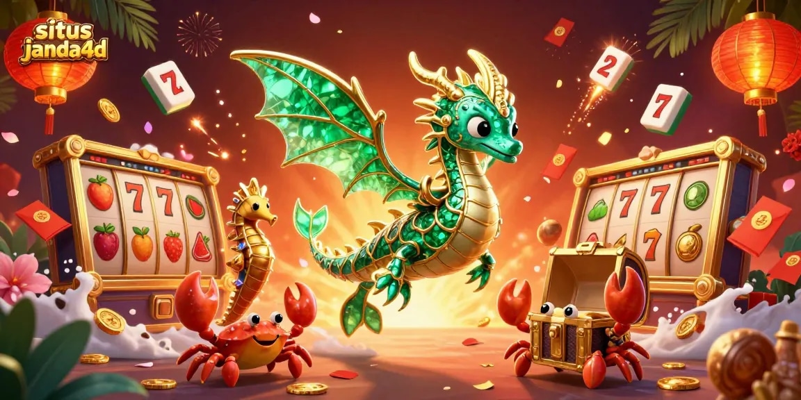 Manuverkan situs janda4d dengan ilustrasi kasino menarik dan elemen slot yang memikat.