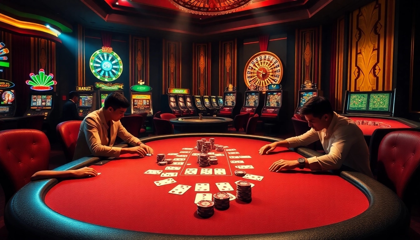 Trải nghiệm cảm giác hồi hộp của cg 79 App với cảnh bàn poker sống động thể hiện sự phấn khích, chiến lược và sự sang trọng.