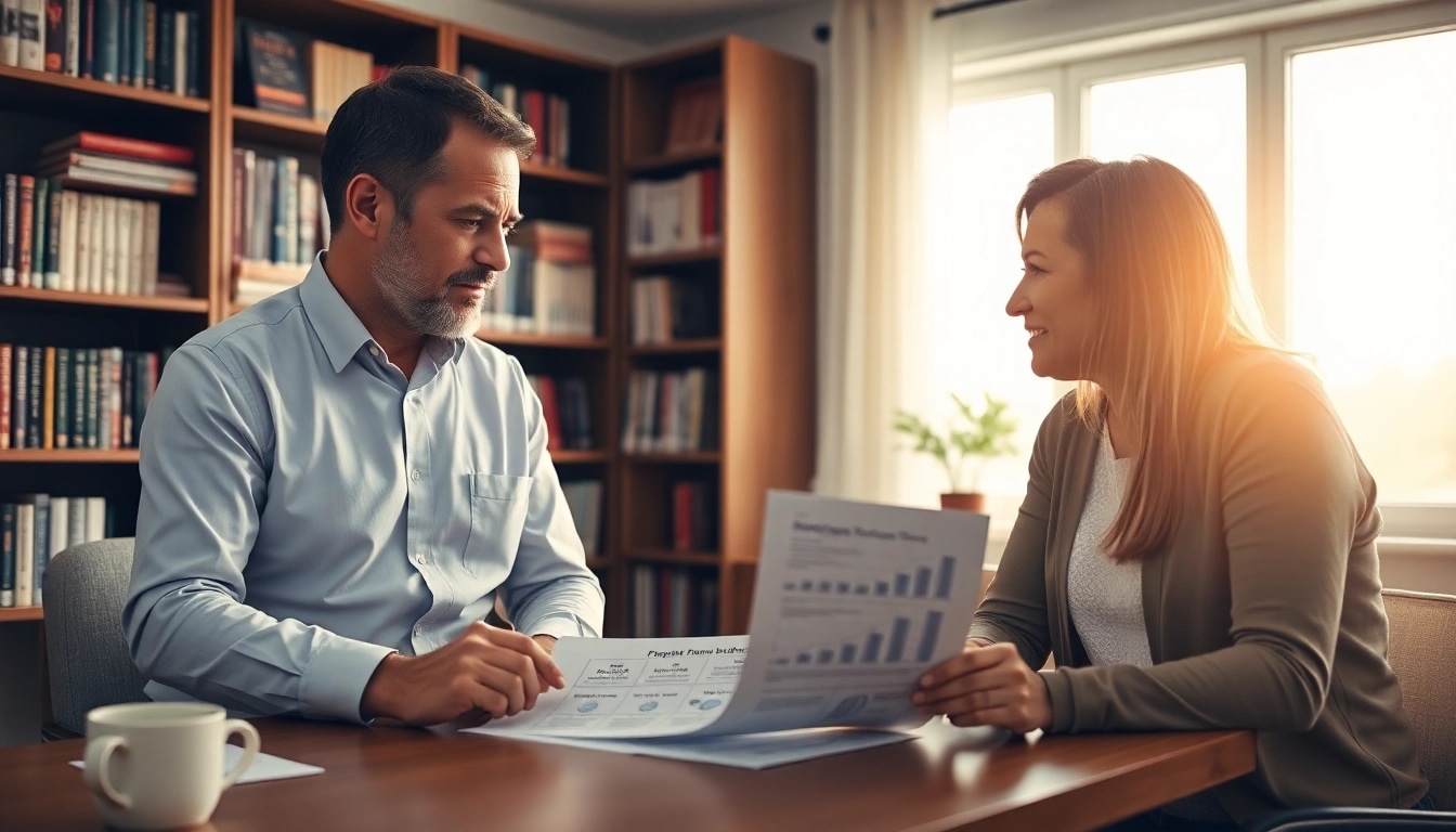 Mortgage advisor helping a couple understand spray foam mortgage refused issues.