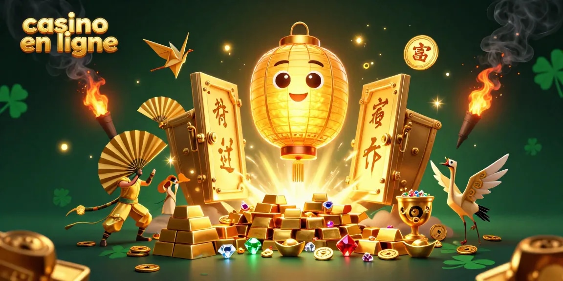 Jeux captivants de casino en ligne représentés avec lumière dorée.