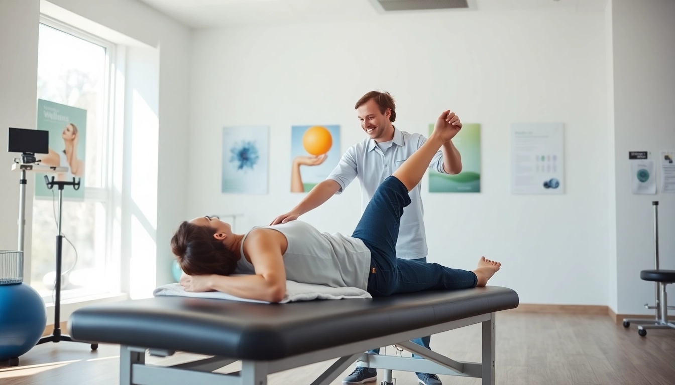 Patient receiving north edmonton physiotherapy in a modern, professional clinic setting.