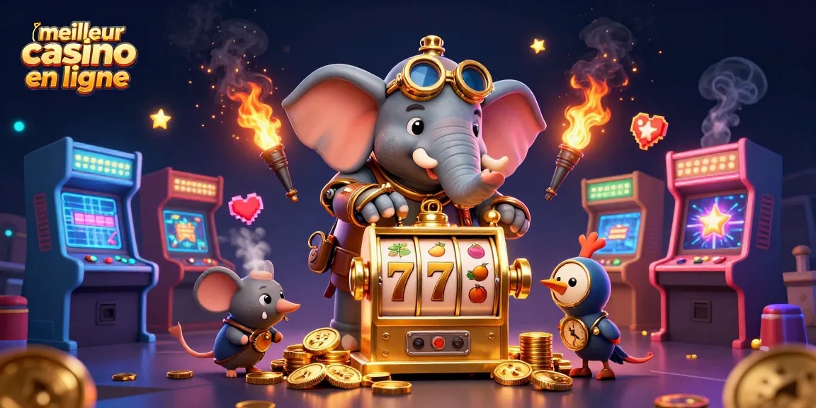Jouez au meilleur casino en ligne avec cet éléphant ingénieur steampunk et des éléments de jackpot dynamiques.