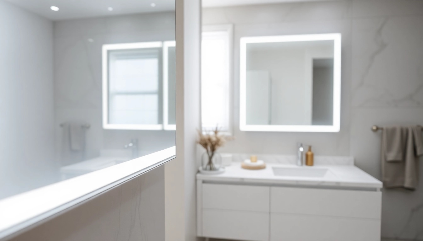Stylish led bathroom mirror cabinet featuring built-in lighting offers elegance and functionality.