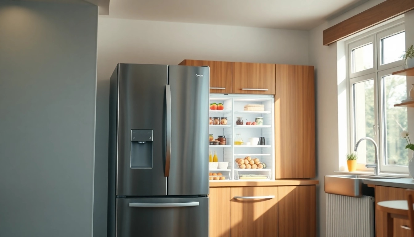 Freezer showcased in a modern kitchen with an inviting atmosphere and organized food items.