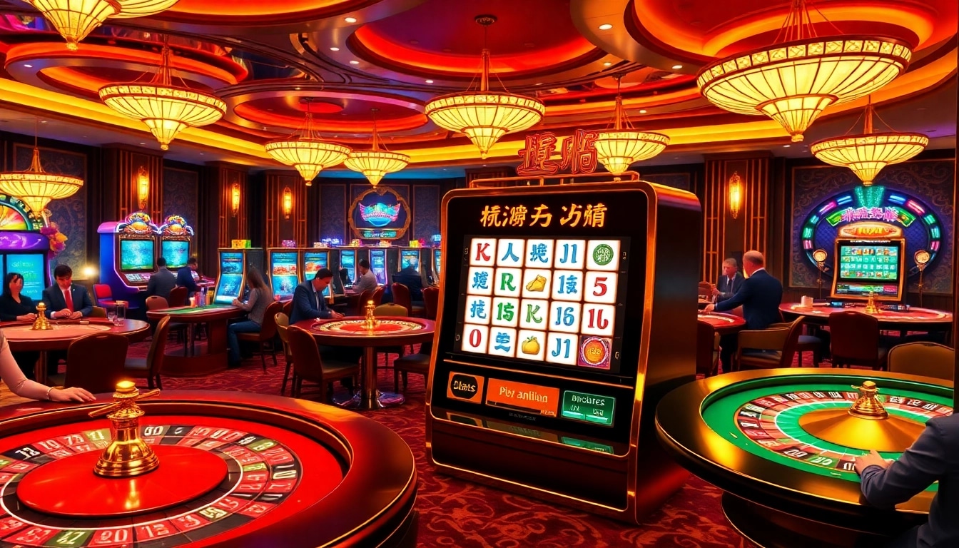 Permainan seru pada mesin slot Mahjong Ways 2 dalam suasana kasino mewah.