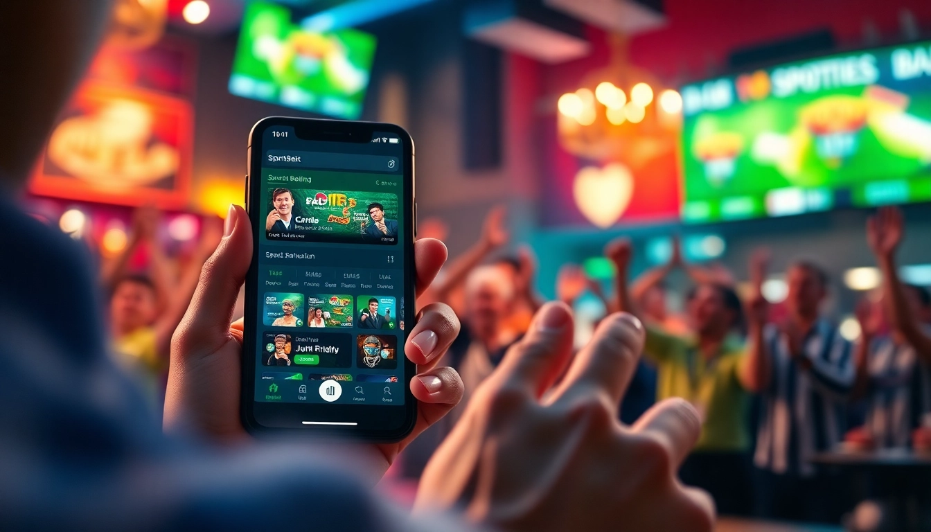 Engaging scene of online sportsbooks California showcasing a user placing bets on apps.