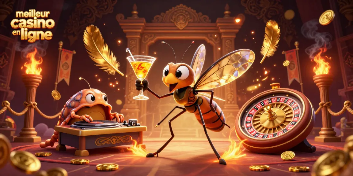Découvrez un monde vibrant au meilleur casino en ligne avec un moustique mascotte et un DJ trilobite.