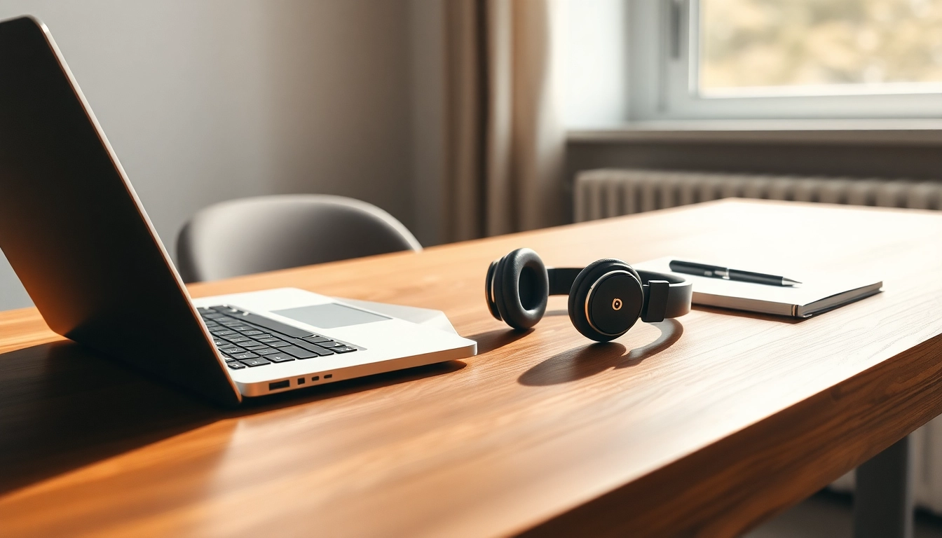 Showcasing Bone X2 Bone Conduction Headphones on a stylish desk, highlighting design and functionality.