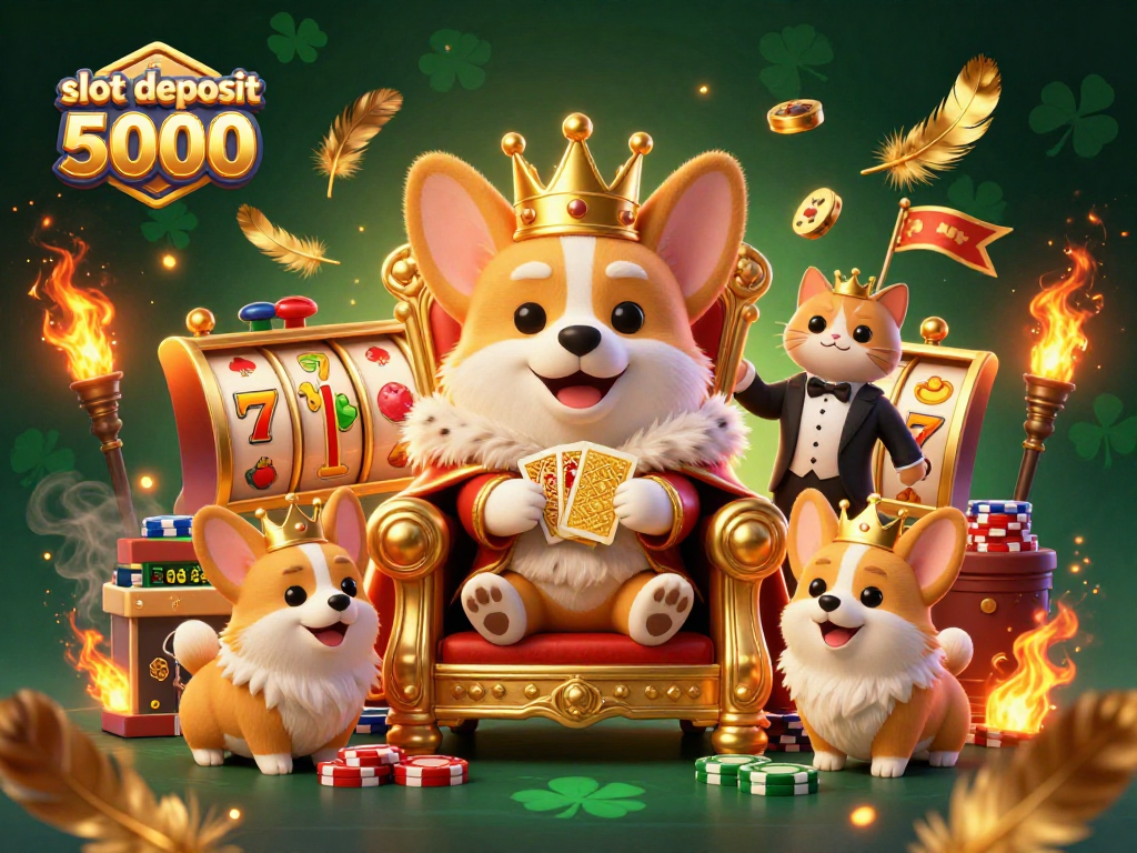 Experience a thrilling gaming moment with 'slot deposit 5000' in this vibrant 3D casino illustration.