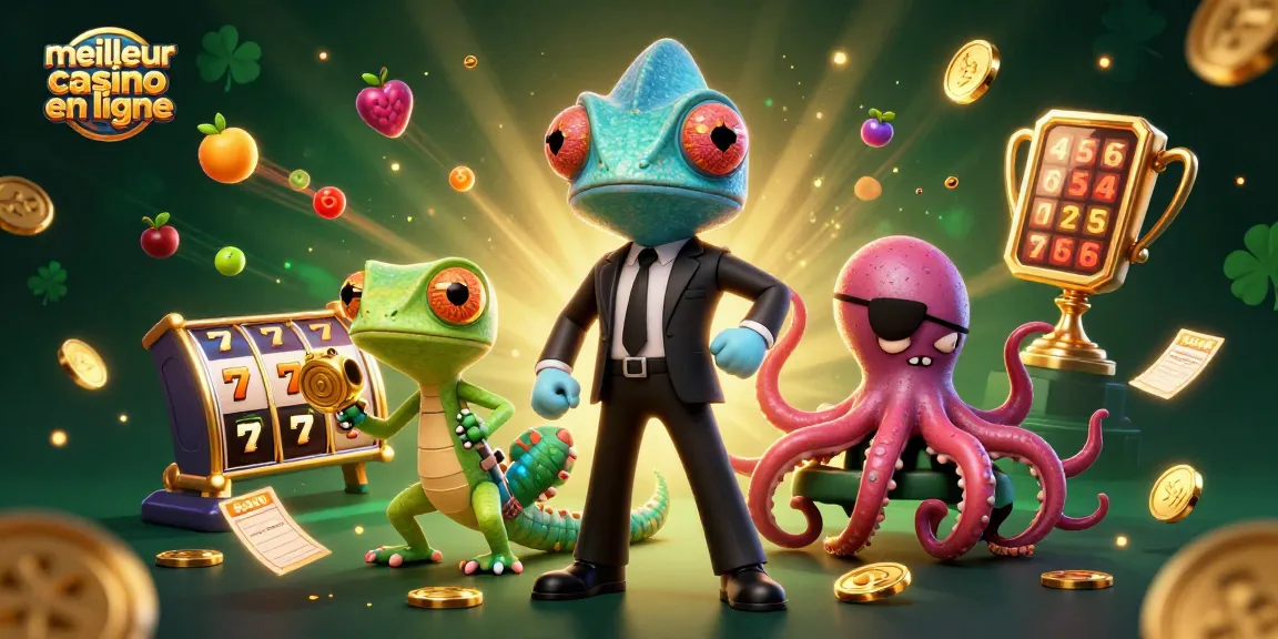 Jouer au meilleur casino en ligne avec l'illustration dynamique des personnages et des éléments de jeu.