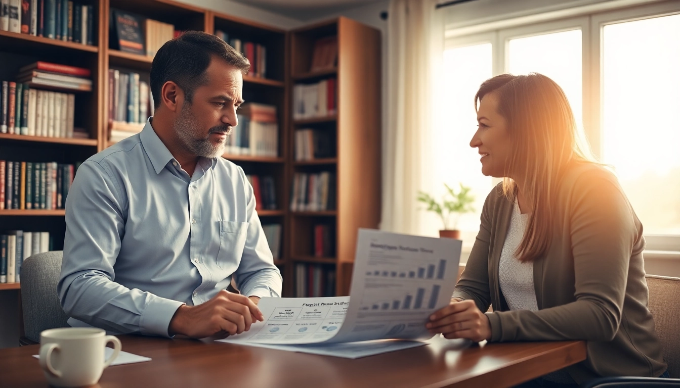 Mortgage advisor helping a couple understand spray foam mortgage refused issues.