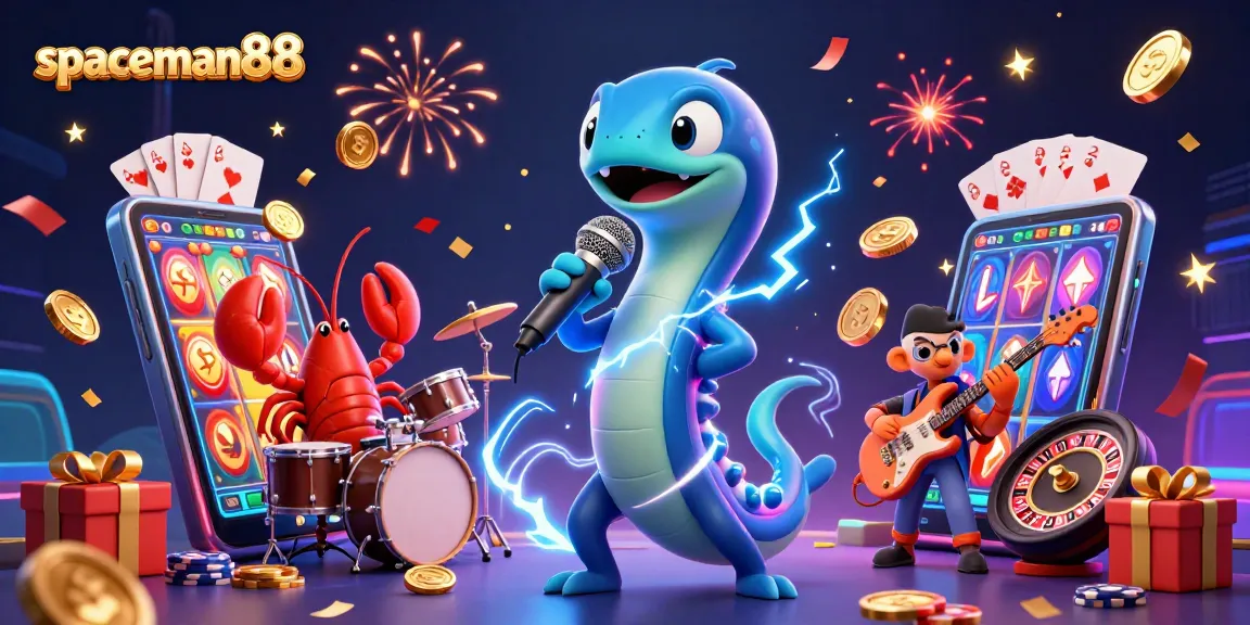 Experience the thrill of the spaceman88 slot game with an electric DJ eel in an underwater casino.