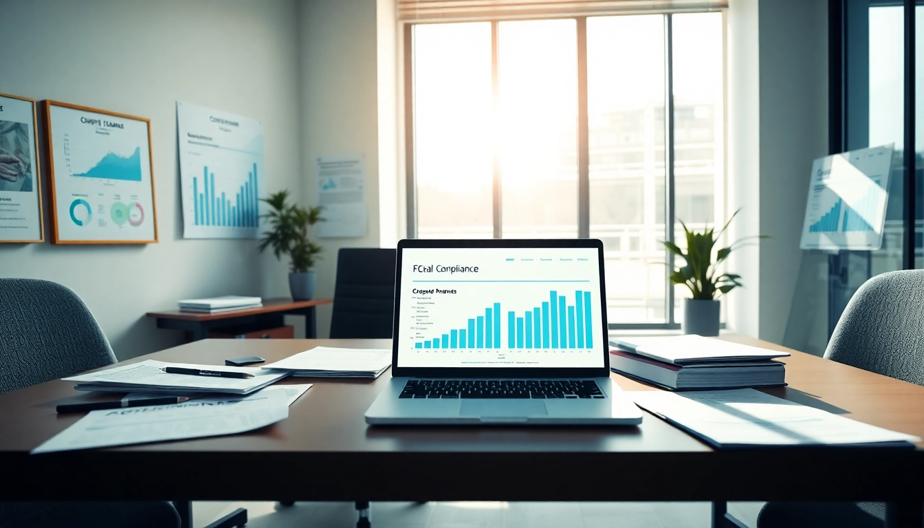 Consultant focusing on FCPA/DCAA/Flowdown/ITAR/EAR compliance in a modern office setting.