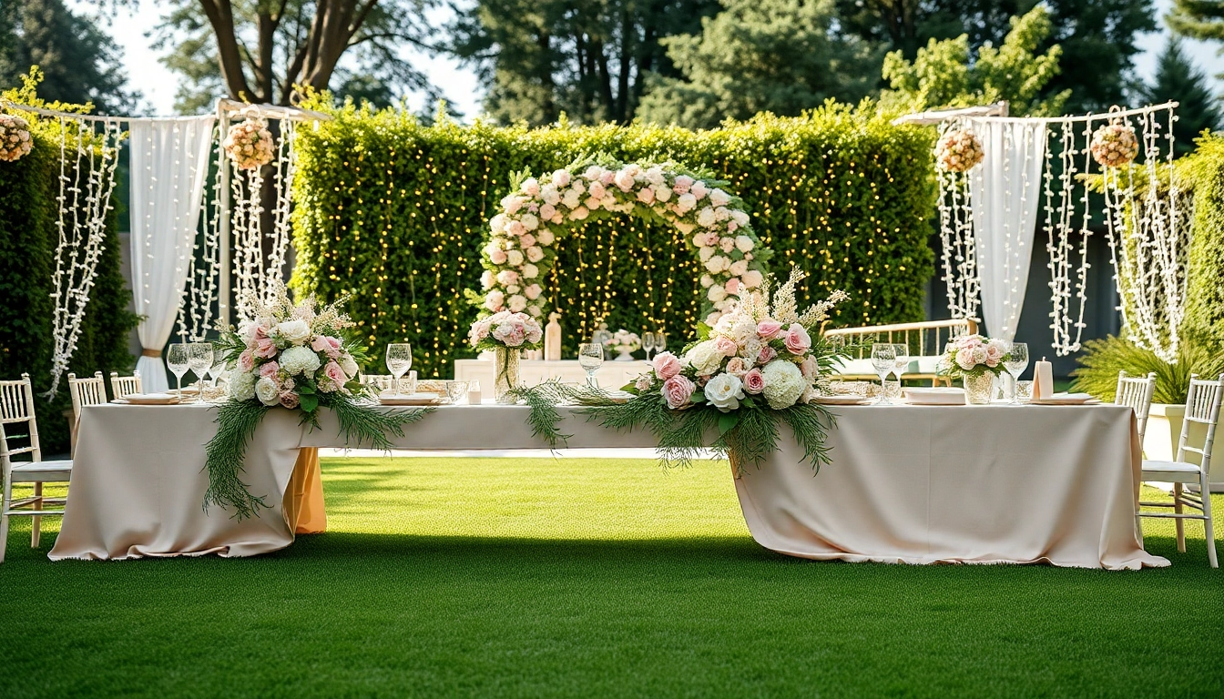 Discover beautiful Wedding & Event Rentals in a stunning outdoor setting featuring elegant table arrangements.