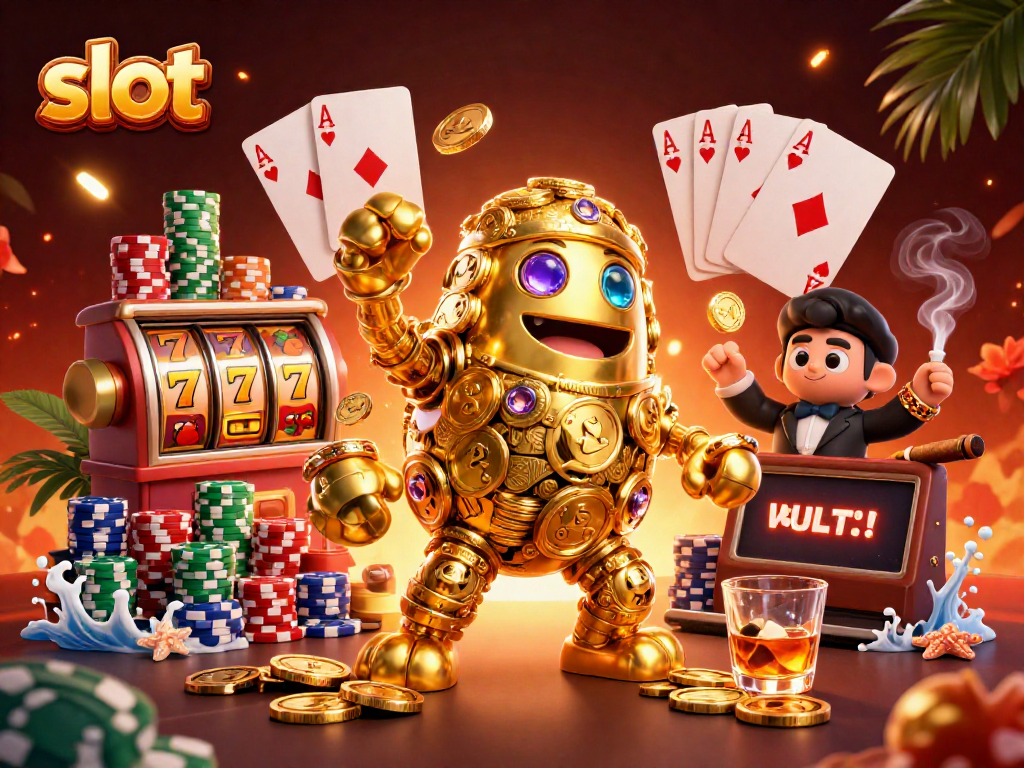 Putar slot dan menangkan jackpot dengan golem emas yang berkilau!