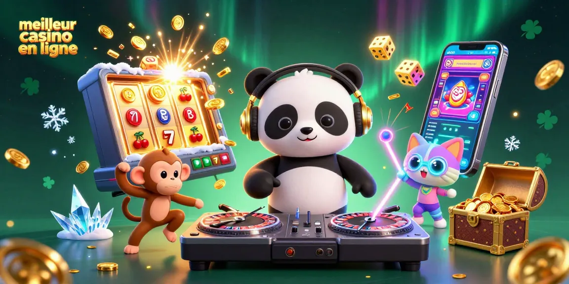 Découvrez le meilleur casino en ligne avec un panda DJ et des symboles de jackpot animés.