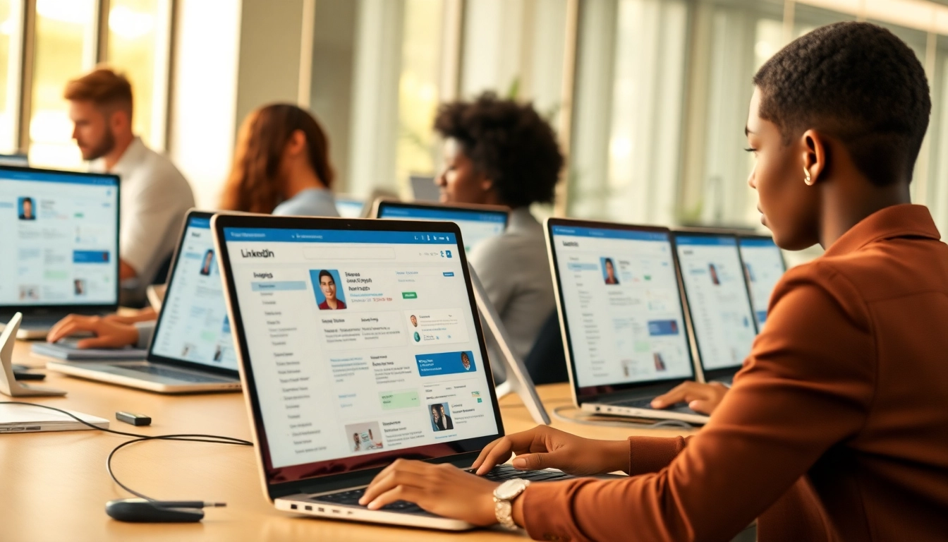 Analyze linkedin scraper pricing through a dynamic office scene with professionals working.
