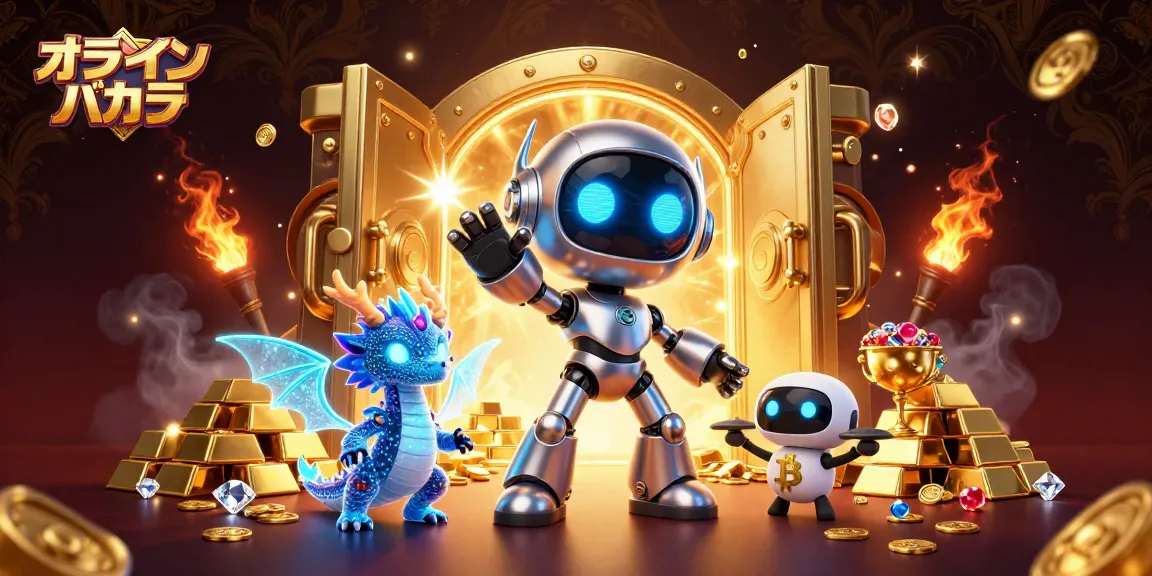 オンラインバカラで勝つために、サイボーグロボットとドラゴンがカジノの豪華な世界を描写する