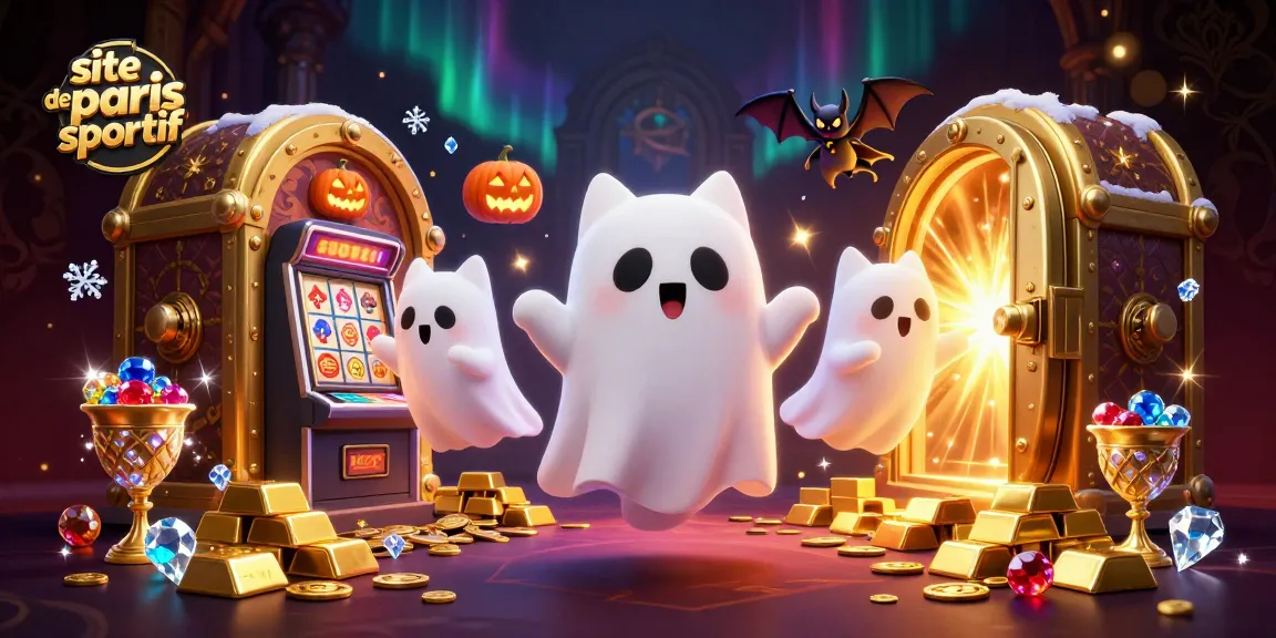 Pari sur un site de paris sportif avec un chat fantôme et un vampire, ambiance casino