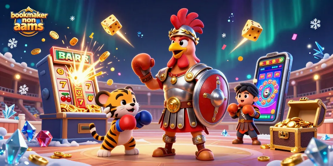 Scopri i migliori bookmaker non AAMS con un rooster gladiatore in una ricca arena di casinò.
