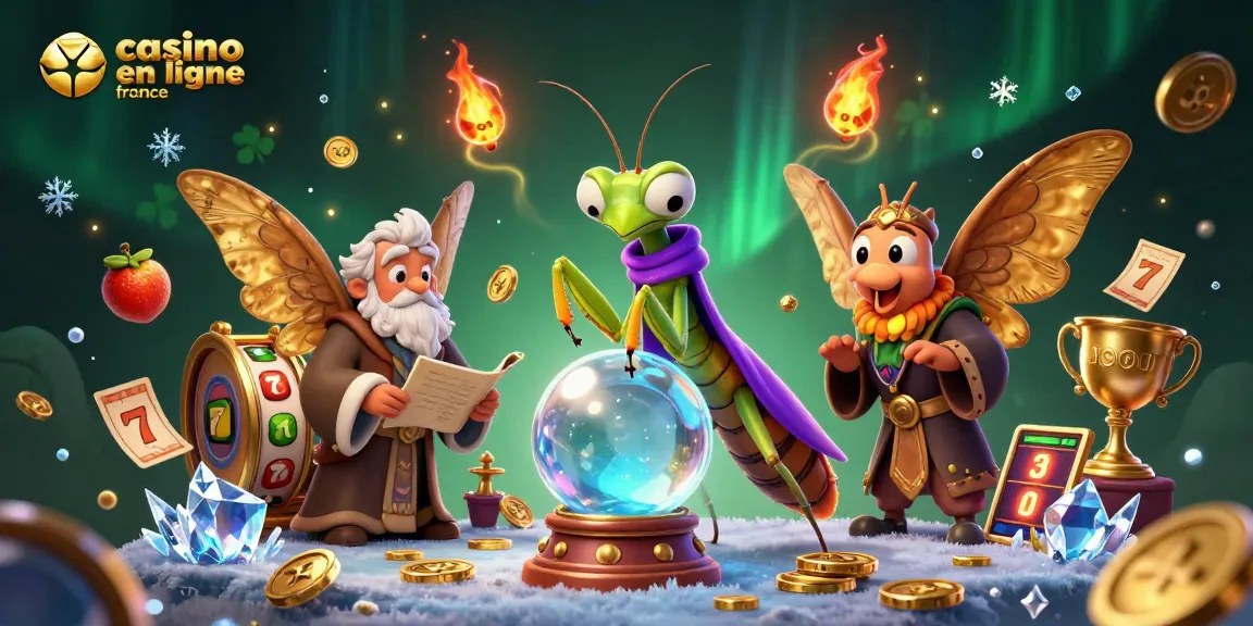 Prendre des paris sur le casino en ligne France avec une illustration 3D remplie de symboles de chance.