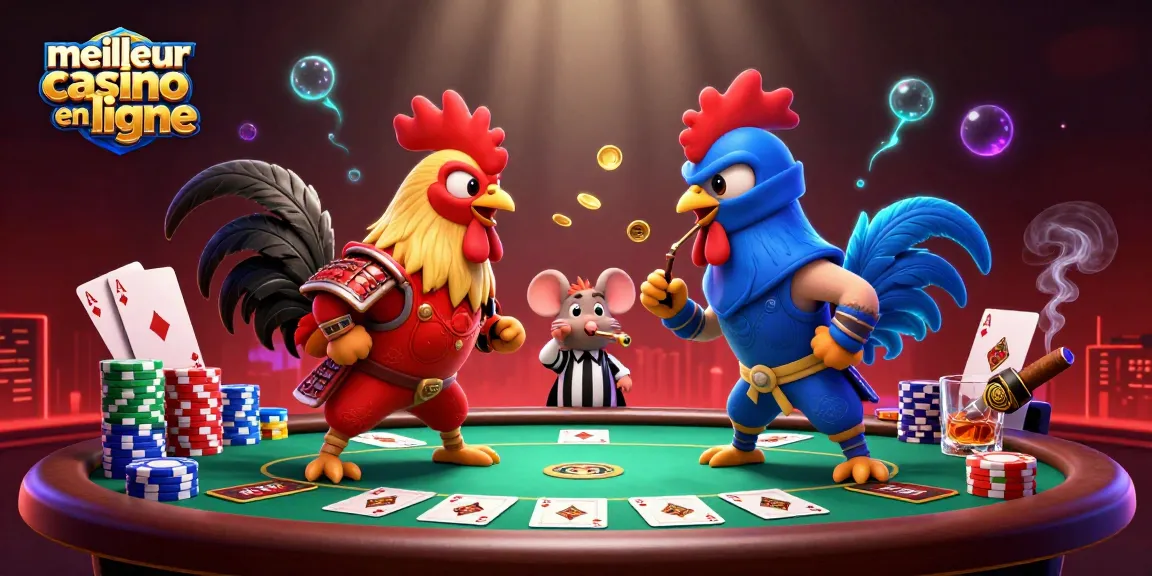 Découvrez le meilleur casino en ligne à travers ce duel épique entre coqs dans un cadre de poker dynamique.
