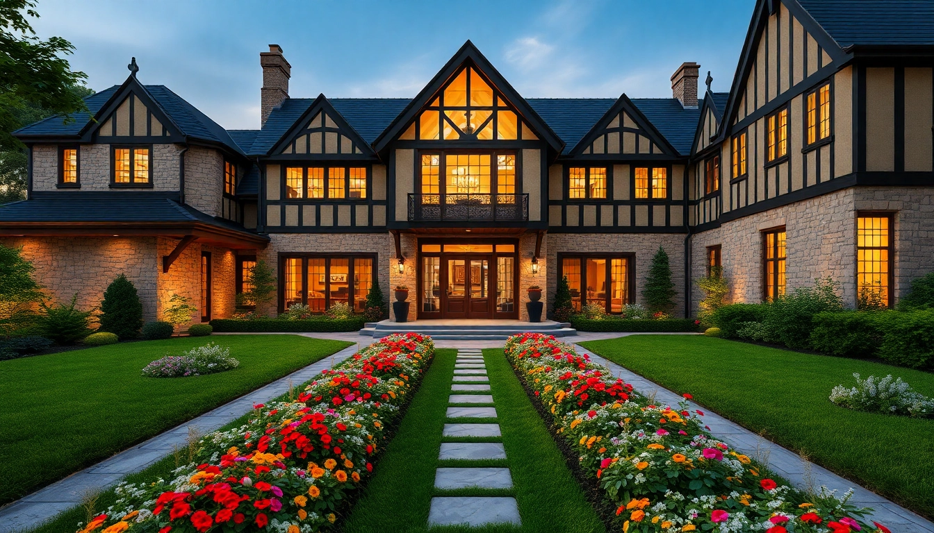Visualize the enchanting Wellesley Tudor Expansion showcasing classic style and elegance in a beautifully landscaped setting.