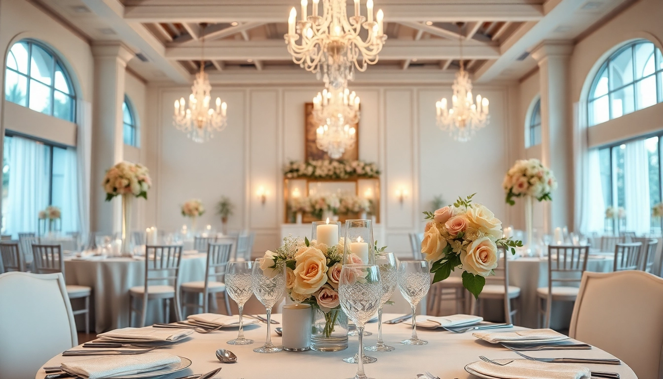 Wedding Event Space Jacksonville, featuring an elegant reception table and stunning lighting.