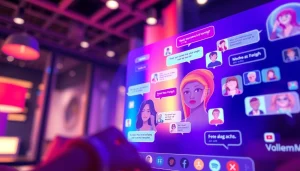 Engaging interface showcasing sex chat ai interactions with diverse AI characters in a modern digital environment.