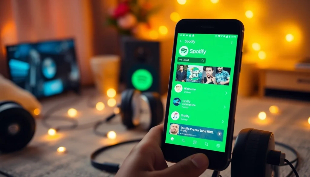 Experience the joy of music with Spotify mod APK on a smartphone, showcasing premium features and vibrant interface.