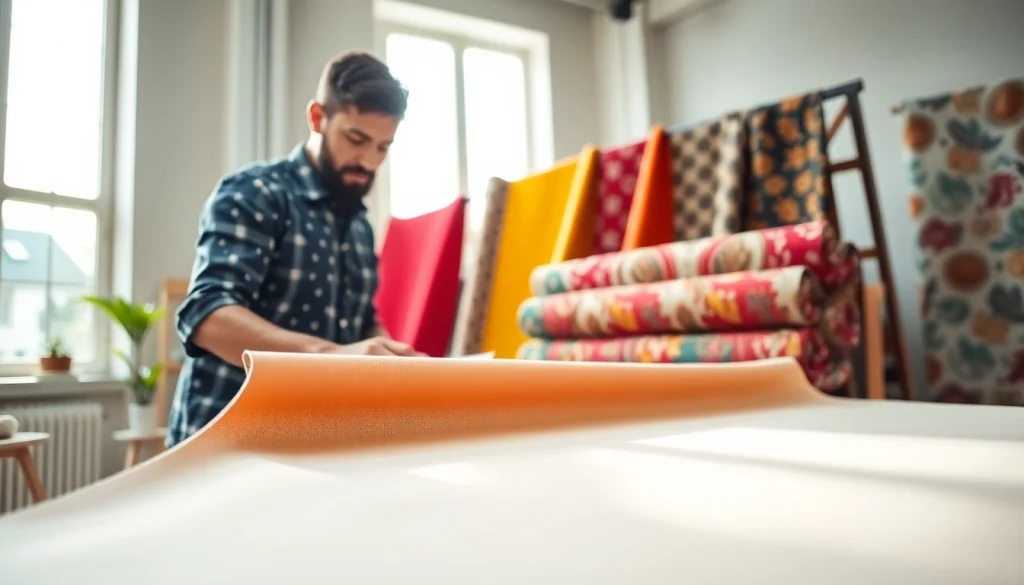 Bekijk moderne canvas stoffen met variaties en texturen in een creatieve studio.