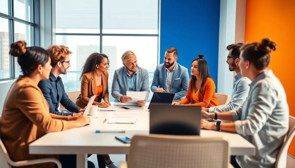 Engage in conversation to post a sales job in a modern office environment.