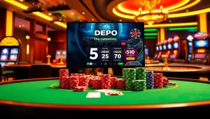 Exciting gaming scene showcasing casino elements highlighting depo 5k deposit options.
