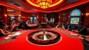 Experience the excitement of rik vip gaming with vibrant casino tables and happy players.