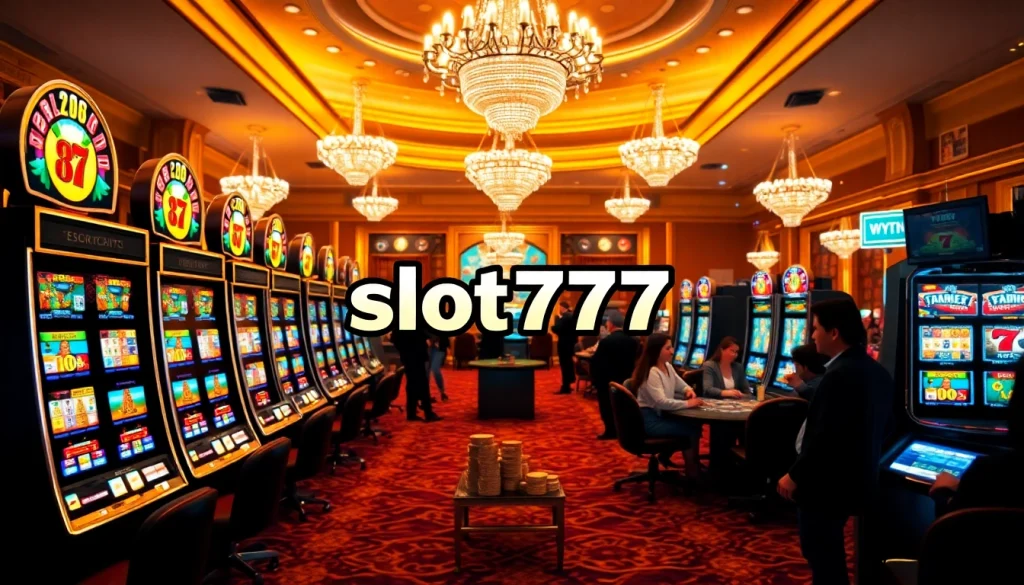 Players enjoying thrilling slot777 machines in a vibrant casino setting.