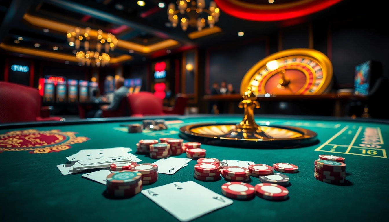 Experience the thrill of gambling at NK88 with vibrant casino tables and intense gameplay.