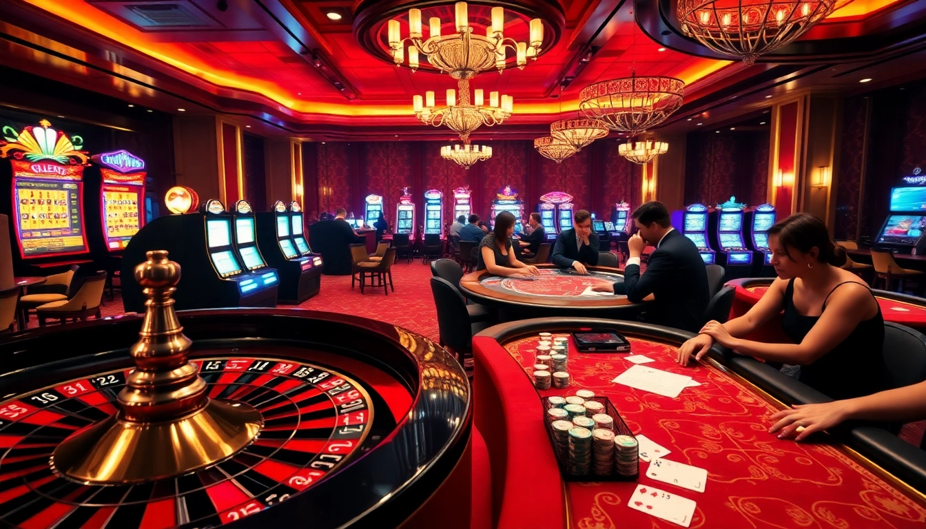 Découvrez l'excitation du meilleure casino en ligne avec des tables élégamment conçues, des machines à sous vibrantes et des joueurs enthousiastes.