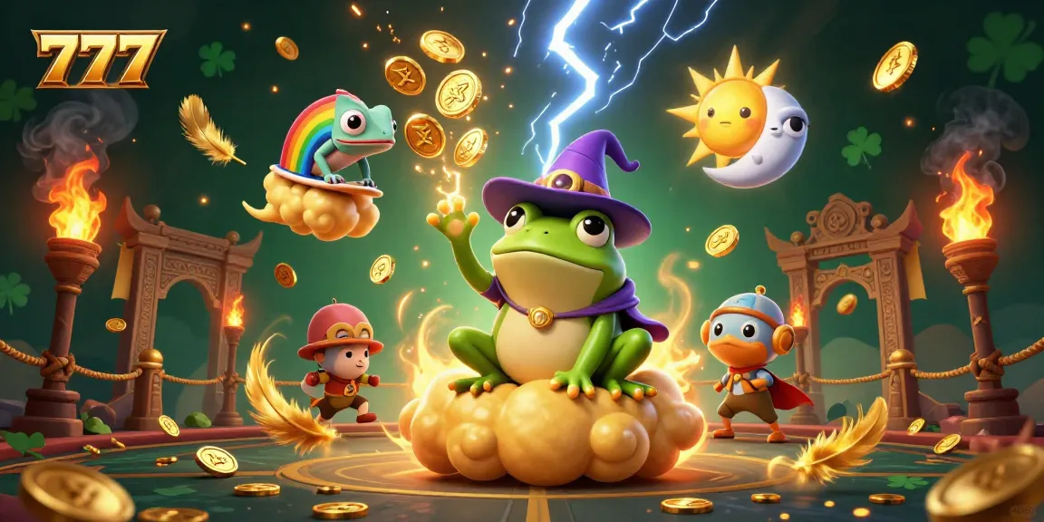 Win big with 777-style luck in an exciting golden coin storm casino scene.