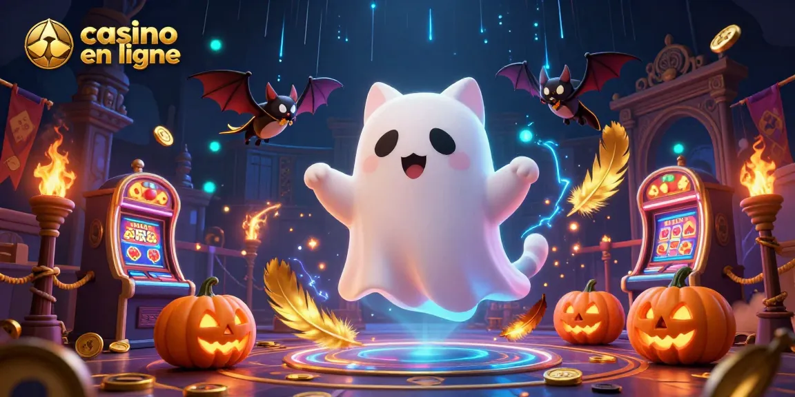 Jouer au casino en ligne avec un chat fantôme, un vampire et des jackpots illuminés.