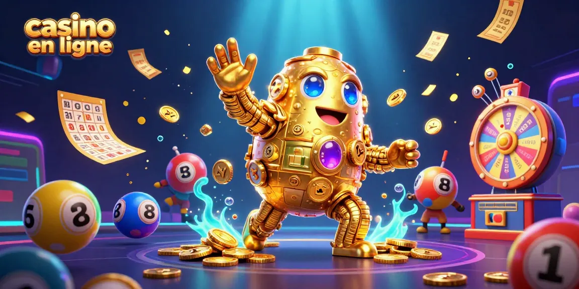 Découvrez le casino en ligne avec un golem doré, des jeux et des lots en mouvement.