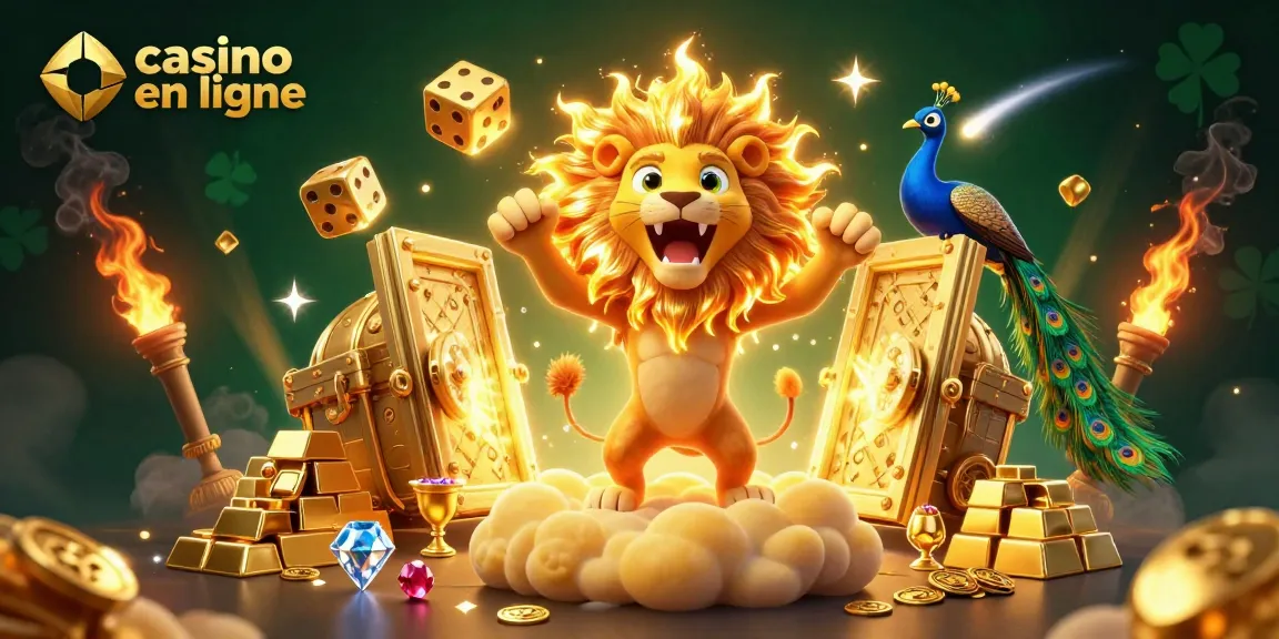 Jouez sur le casino en ligne entouré de richesses et de lumière dorée.