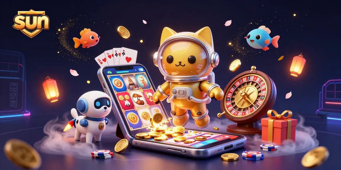 Spin the reels with the sun-themed casino adventure featuring vibrant slot games and cosmic characters.