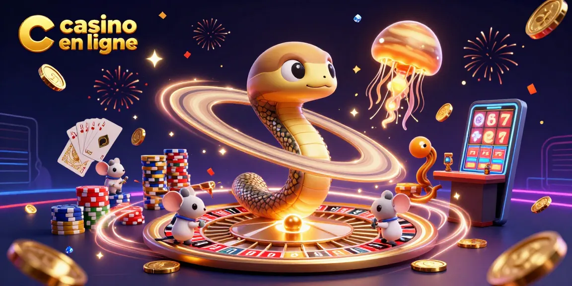 Gagnez des jetons au casino en ligne avec un serpent de Saturne et des astronautes parieurs.